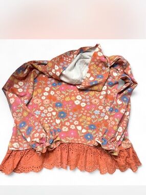 Matilda Jane Coral Floral Ruffle Sweatshirt